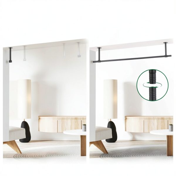 Uoveya Metal Hanging Plant Hanger 31.5in Black Wall Mounted 2‑pcs Set-2