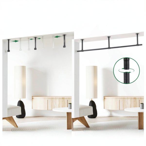 Uoveya Hanging Plant Hanger Metal Wall Mount 63In Length Black-4