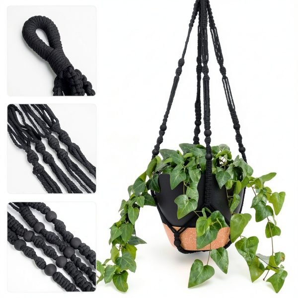 Hanging Planter GARDIFE 10 Inch Matte Black Self Watering Set-3
