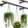 Uoveya Metal Hanging Plant Hanger 31.5in Black Wall Mounted 2‑pcs Set-0