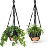 Hanging Planter GARDIFE 10 Inch Matte Black Self Watering Set-4