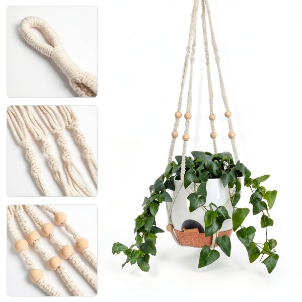 GARDIFE Hanging Planter 8" Set with Self Watering Saucer – White-3