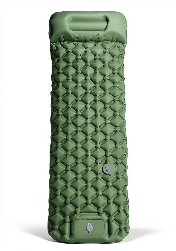Ultra-Light Inflatable Sleeping Pad MEI&CO Green with Pillow and Pump-2
