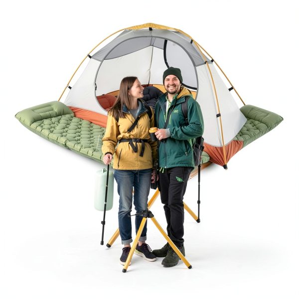 Ultra-Light Inflatable Sleeping Pad MEI&CO Green with Pillow and Pump-6