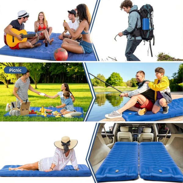 Sleeping Pad, Ultralight Thicken Inflatable Sleeping Pad for Camping, Built-in Pump, Great for Camping, Hiking, Carry Bag, Repair Kit, Compact & Lightweight Air Mattress(Blue)-5