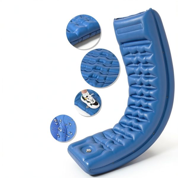 Sleeping Pad, Ultralight Thicken Inflatable Sleeping Pad for Camping, Built-in Pump, Great for Camping, Hiking, Carry Bag, Repair Kit, Compact & Lightweight Air Mattress(Blue)-4